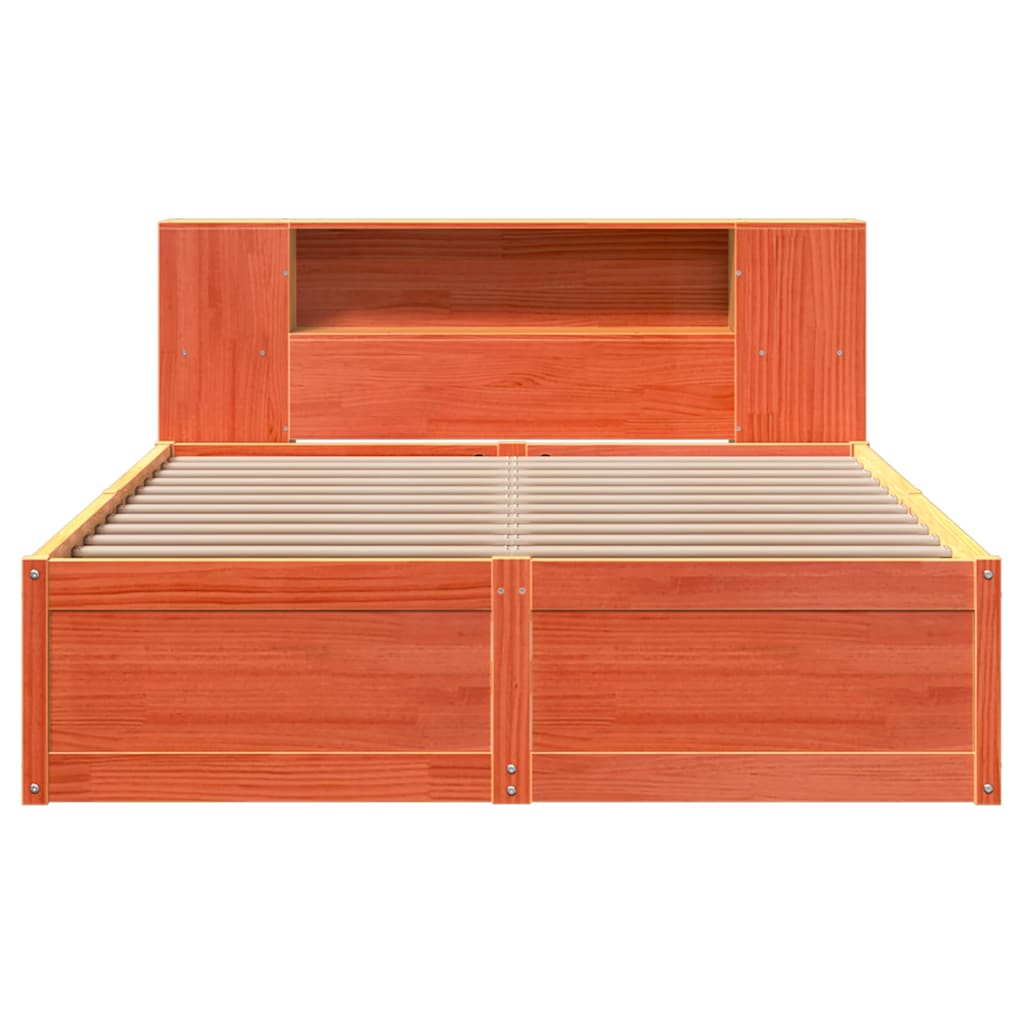 vidaXL Bed Frame without Mattress Wax Brown 150x200 cm Solid Wood Pine 4