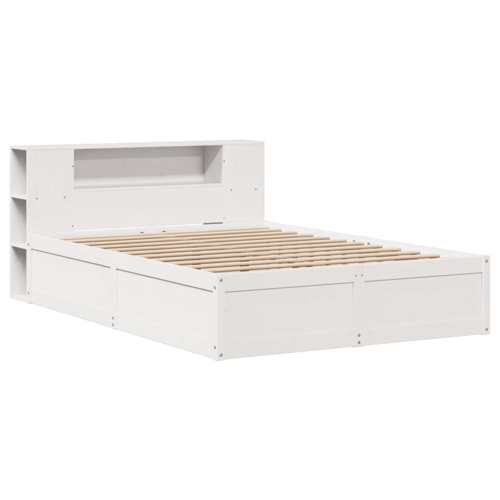 vidaXL Bed Frame without Mattress White 135x190 cm Solid Wood Pine 3