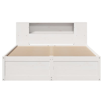 vidaXL Bed Frame without Mattress White 135x190 cm Solid Wood Pine 4