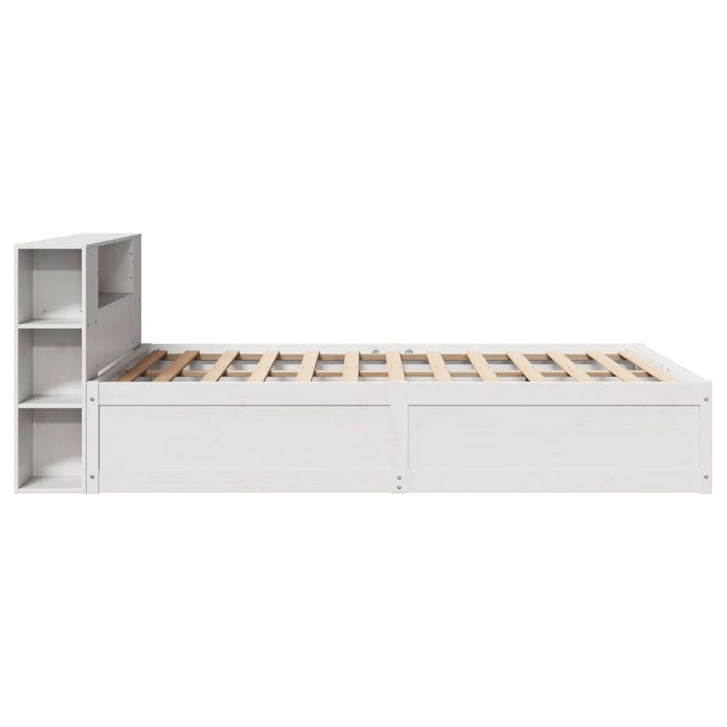 vidaXL Bed Frame without Mattress White 135x190 cm Solid Wood Pine 6
