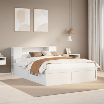 vidaXL Bed Frame without Mattress White 135x190 cm Solid Wood Pine 1