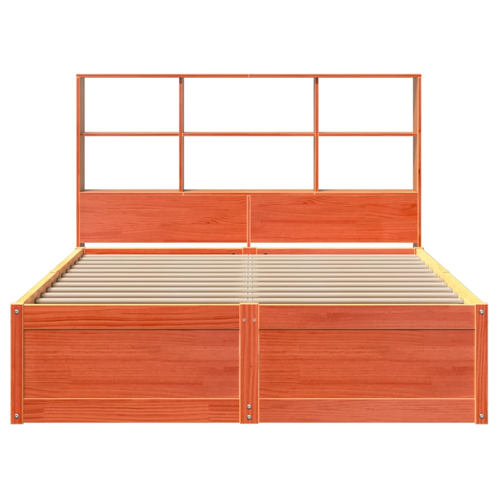 vidaXL Bed Frame without Mattress Wax Brown 160x200 cm Solid Wood Pine 4