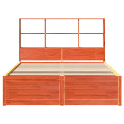 vidaXL Bed Frame without Mattress Wax Brown 160x200 cm Solid Wood Pine 4