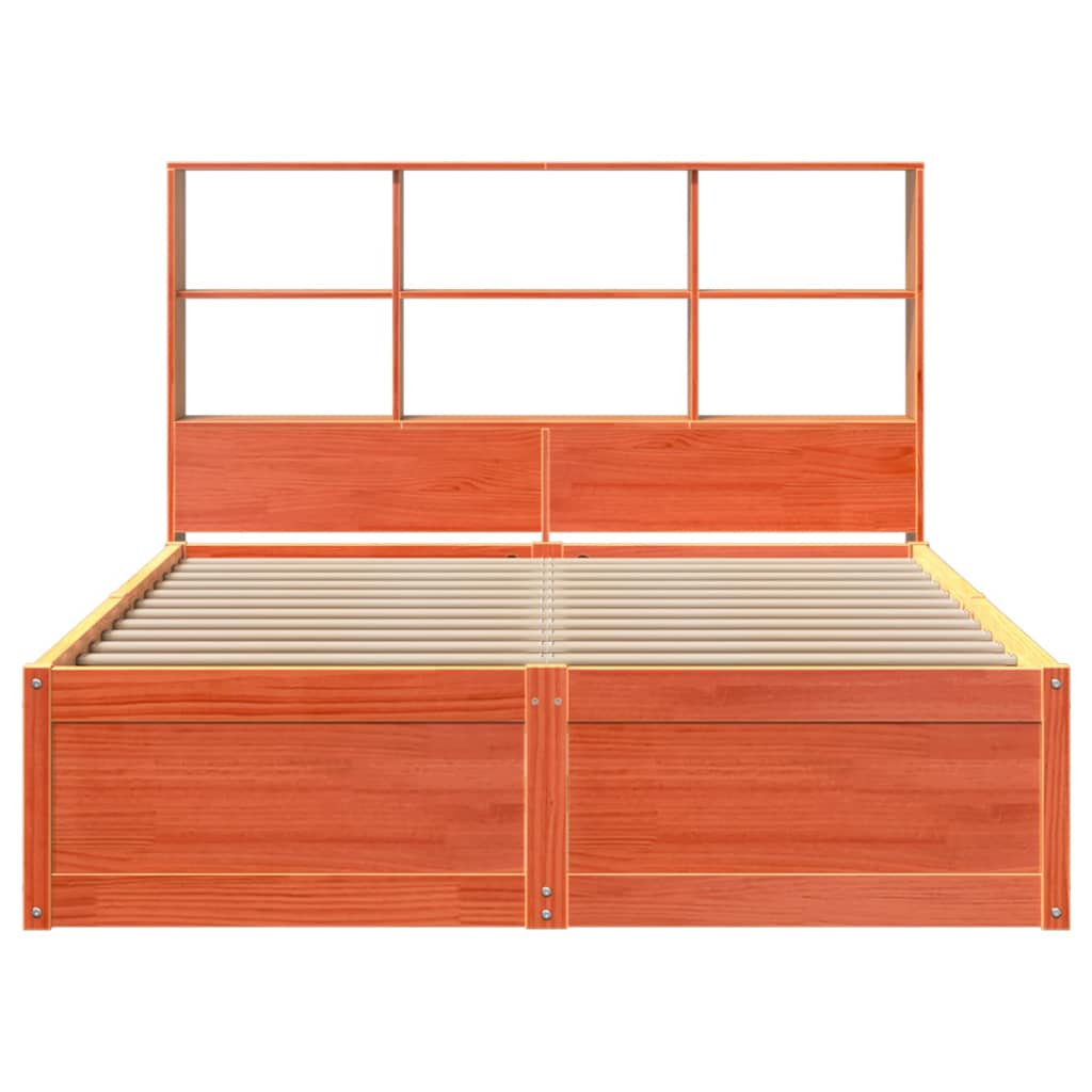 vidaXL Bed Frame without Mattress Wax Brown 150x200 cm Solid Wood Pine 4