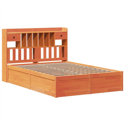 vidaXL Bed Frame without Mattress Wax Brown 160x200 cm Solid Wood Pine 3