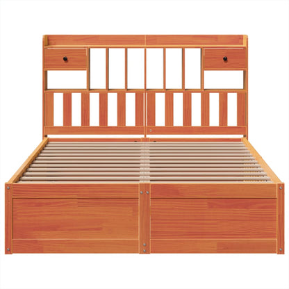 vidaXL Bed Frame without Mattress Wax Brown 150x200 cm Solid Wood Pine 4