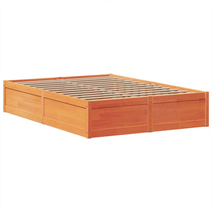 vidaXL Bed Frame without Mattress Wax Brown 150x200 cm Solid Wood Pine 5