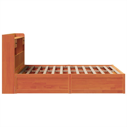 vidaXL Bed Frame without Mattress Wax Brown 150x200 cm Solid Wood Pine 6