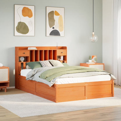 vidaXL Bed Frame without Mattress Wax Brown 150x200 cm Solid Wood Pine 1