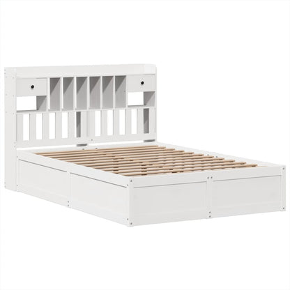 vidaXL Bed Frame without Mattress White 140x190 cm Solid Wood Pine 3
