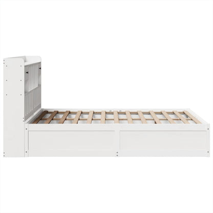 vidaXL Bed Frame without Mattress White 140x190 cm Solid Wood Pine 6