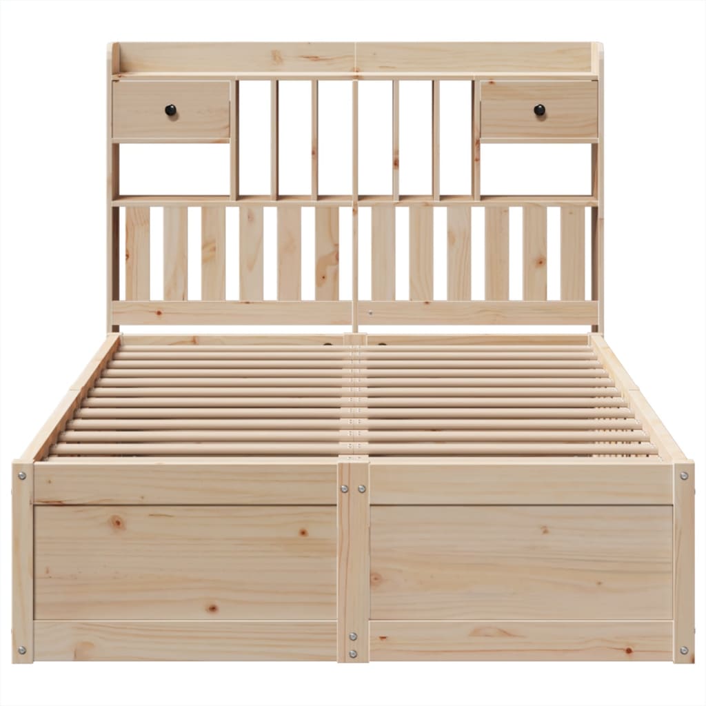 vidaXL Bed Frame without Mattress 135x190 cm Double Solid Wood Pine 4