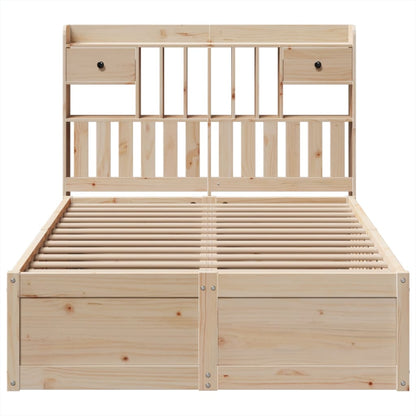 vidaXL Bed Frame without Mattress 135x190 cm Double Solid Wood Pine 4