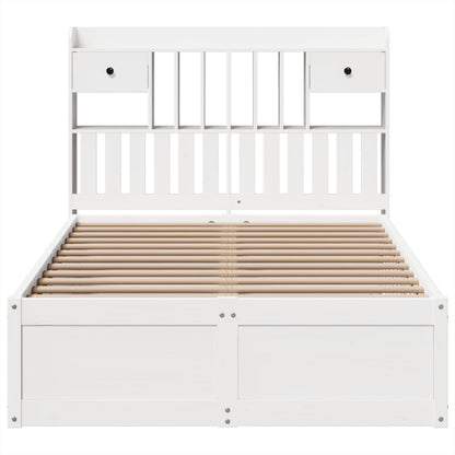 vidaXL Bed Frame without Mattress White 135x190 cm Solid Wood Pine 4