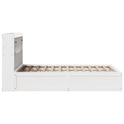 vidaXL Bed Frame without Mattress White 135x190 cm Solid Wood Pine 6