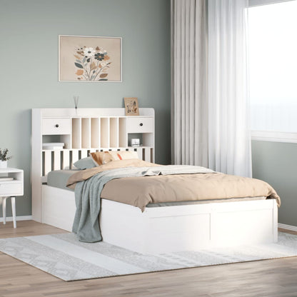 vidaXL Bed Frame without Mattress White 135x190 cm Solid Wood Pine 1