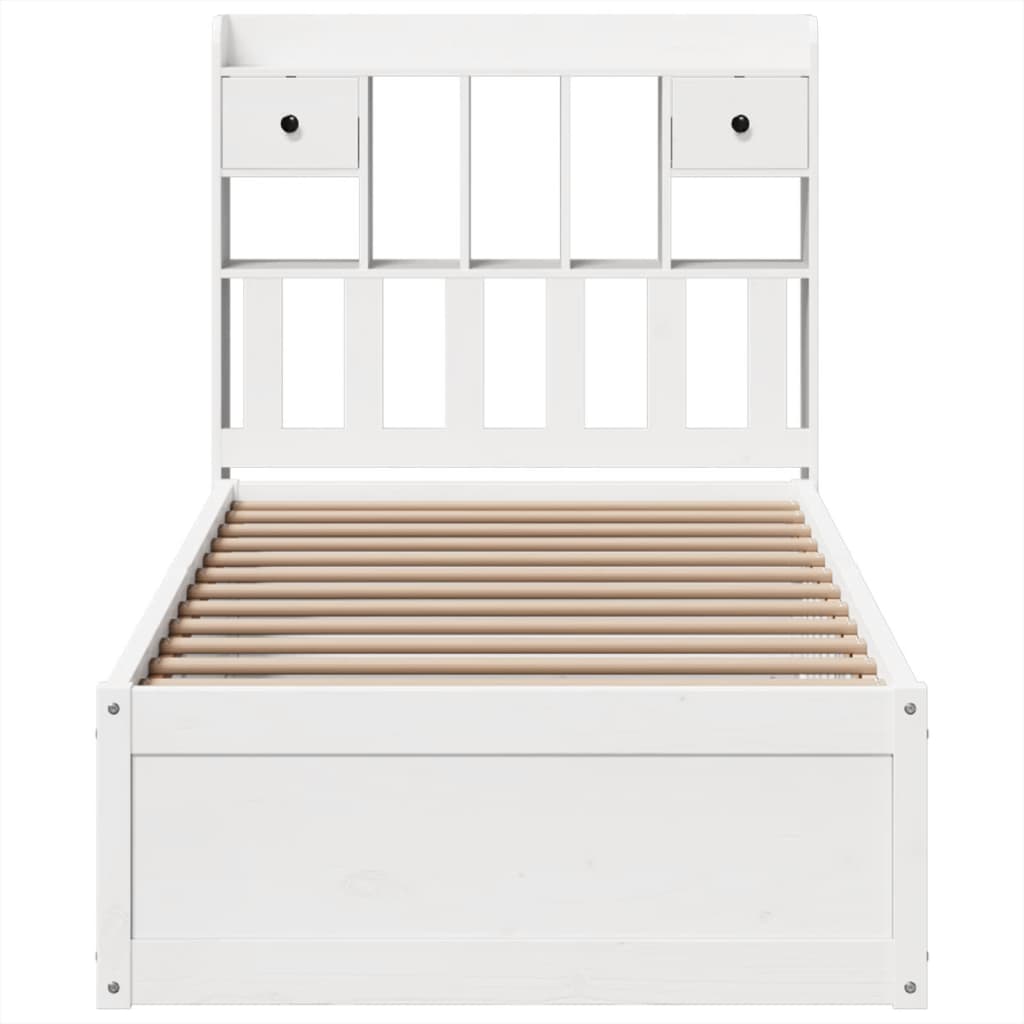 vidaXL Bed Frame without Mattress White 90x190 cm Single Solid Wood Pine 4