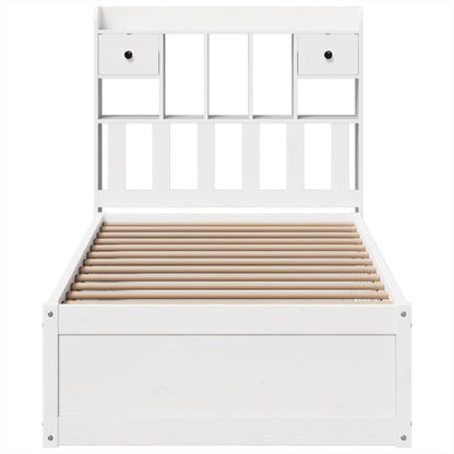 vidaXL Bed Frame without Mattress White 90x190 cm Single Solid Wood Pine 4