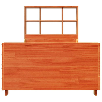vidaXL Bookcase Bed without Mattress Wax Brown 100x200 cm Solid Wood 4