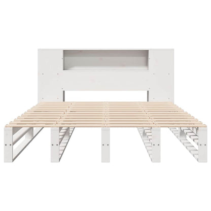 vidaXL Bookcase Bed without Mattress White 150x200 cm King Size Solid Wood 5