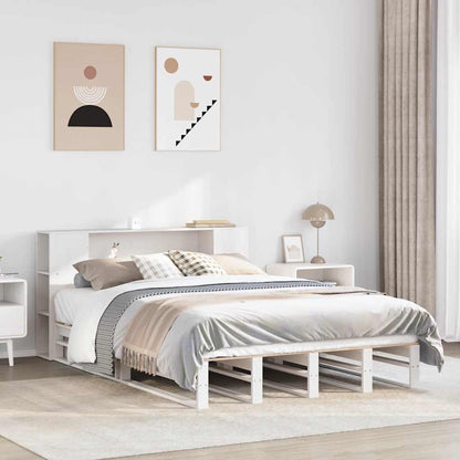 vidaXL Bookcase Bed without Mattress White 150x200 cm King Size Solid Wood 1