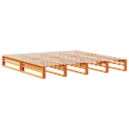 vidaXL Bookcase Bed without Mattress Wax Brown 200x200 cm Solid Wood 6