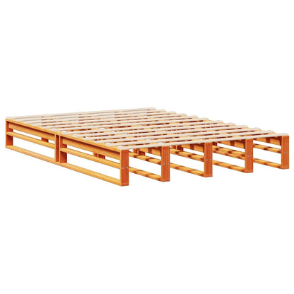 vidaXL Bookcase Bed without Mattress Wax Brown 140x200 cm Solid Wood 5