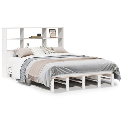 vidaXL Bookcase Bed without Mattress White 160x200 cm Solid Wood 2