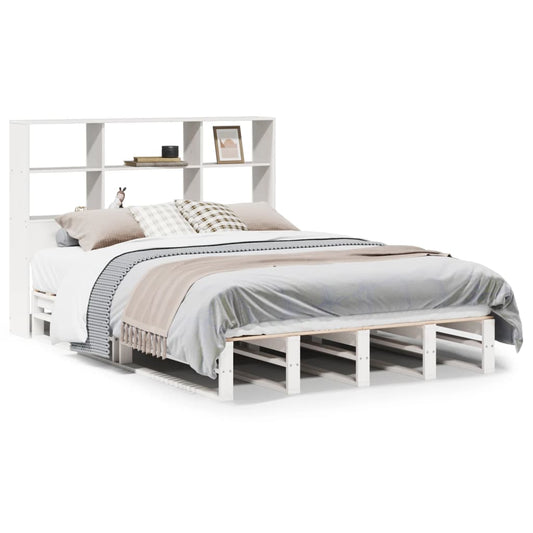 vidaXL Bookcase Bed without Mattress White 160x200 cm Solid Wood 2