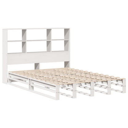 vidaXL Bookcase Bed without Mattress White 160x200 cm Solid Wood 3