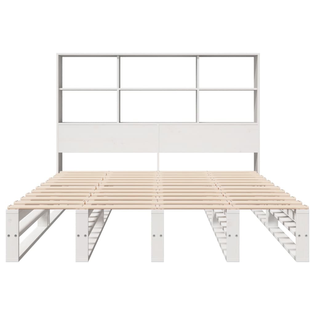 vidaXL Bookcase Bed without Mattress White 160x200 cm Solid Wood 4