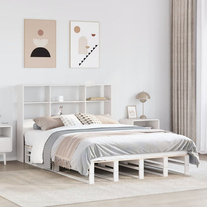 vidaXL Bookcase Bed without Mattress White 160x200 cm Solid Wood 1