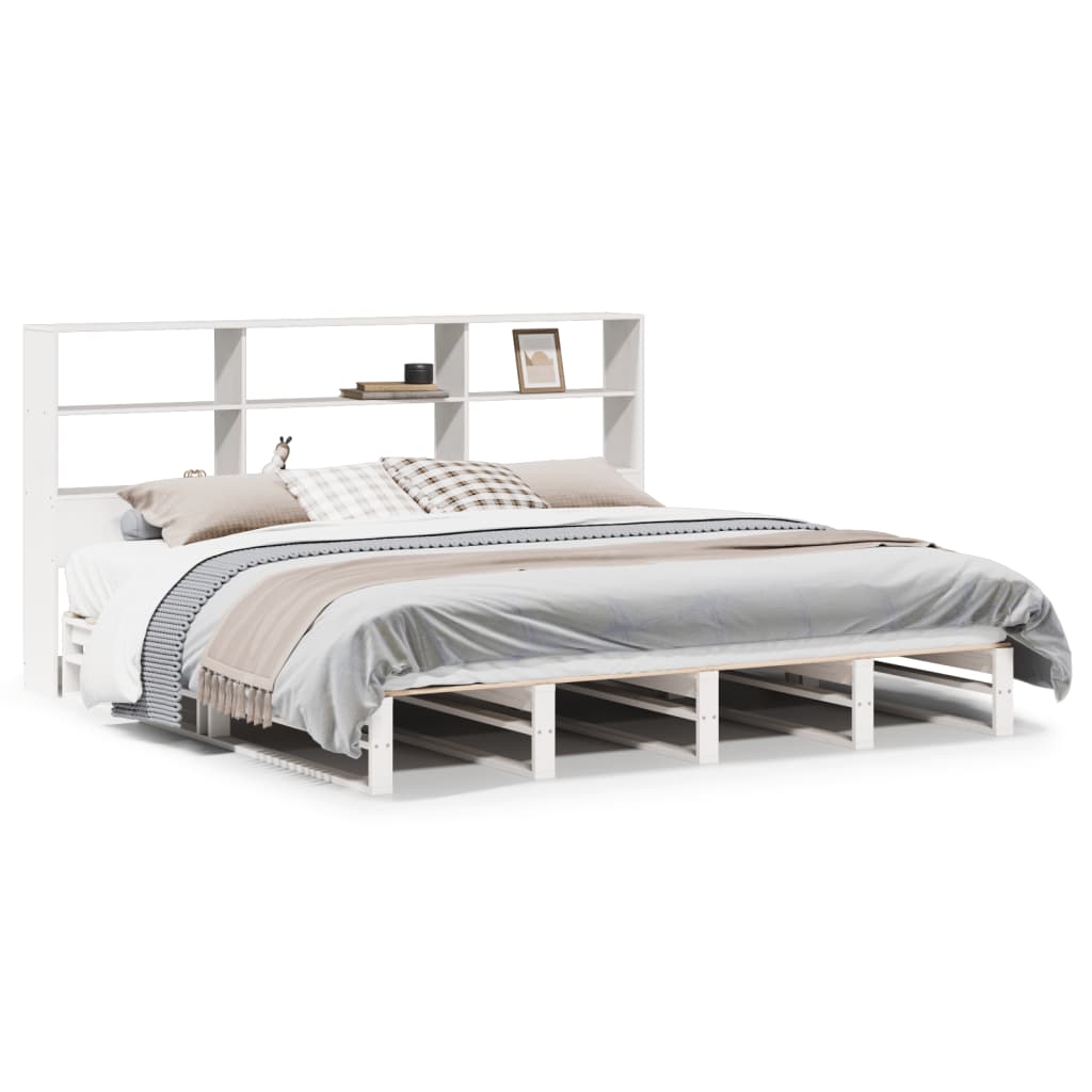 vidaXL Bookcase Bed without Mattress White 180x200 cm Solid Wood 2