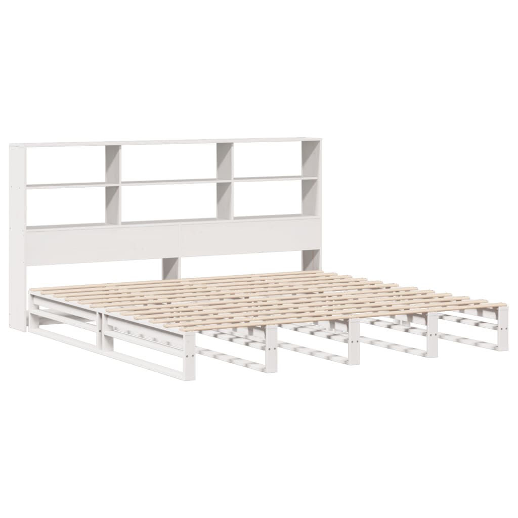 vidaXL Bookcase Bed without Mattress White 180x200 cm Solid Wood 3
