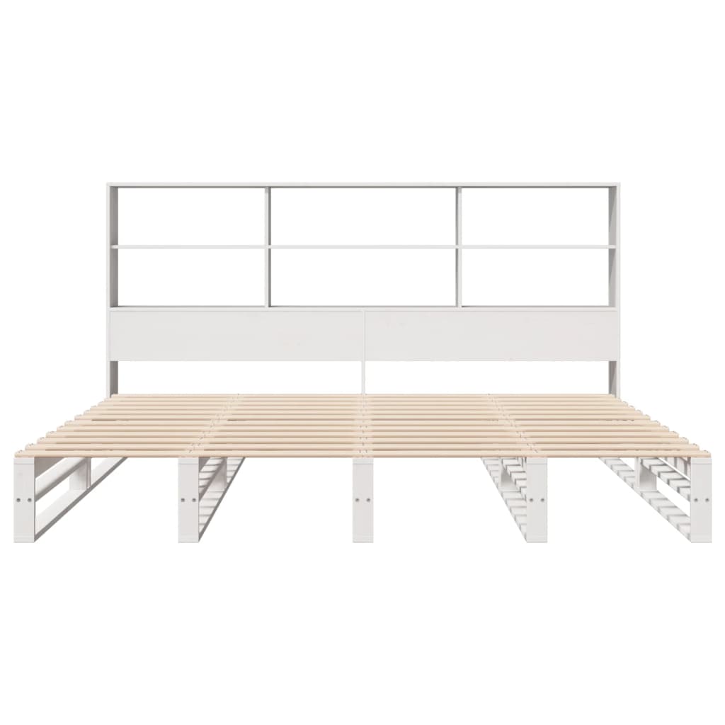 vidaXL Bookcase Bed without Mattress White 180x200 cm Solid Wood 4