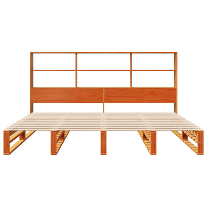 vidaXL Bookcase Bed without Mattress Wax Brown 180x200 cm Solid Wood 4