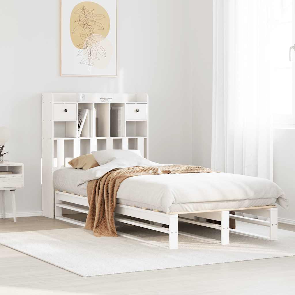 vidaXL Bookcase Bed without Mattress Solid Wood Pine