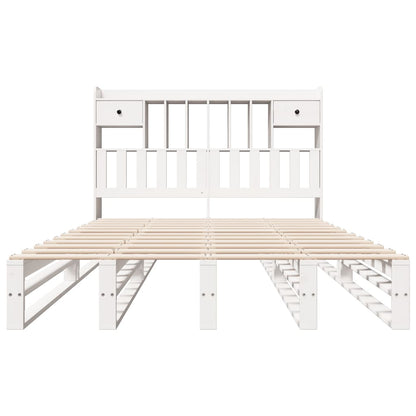 vidaXL Bookcase Bed without Mattress White 160x200 cm Solid Wood Pine 4