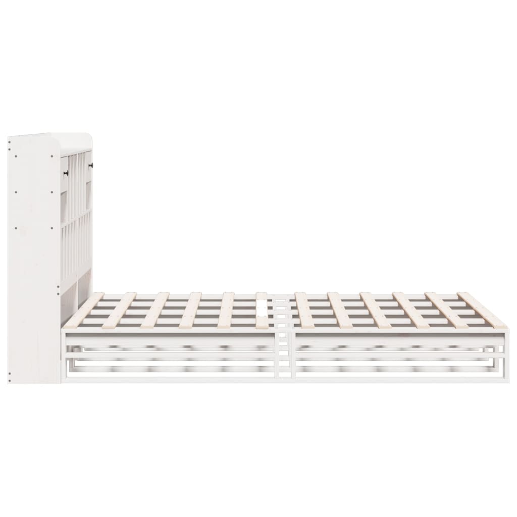 vidaXL Bookcase Bed without Mattress White 160x200 cm Solid Wood Pine 5