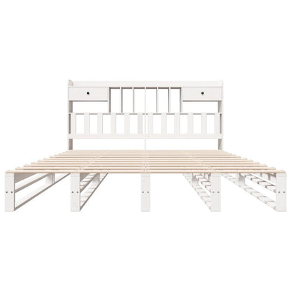 vidaXL Bookcase Bed without Mattress White 180x200 cm Solid Wood Pine 4
