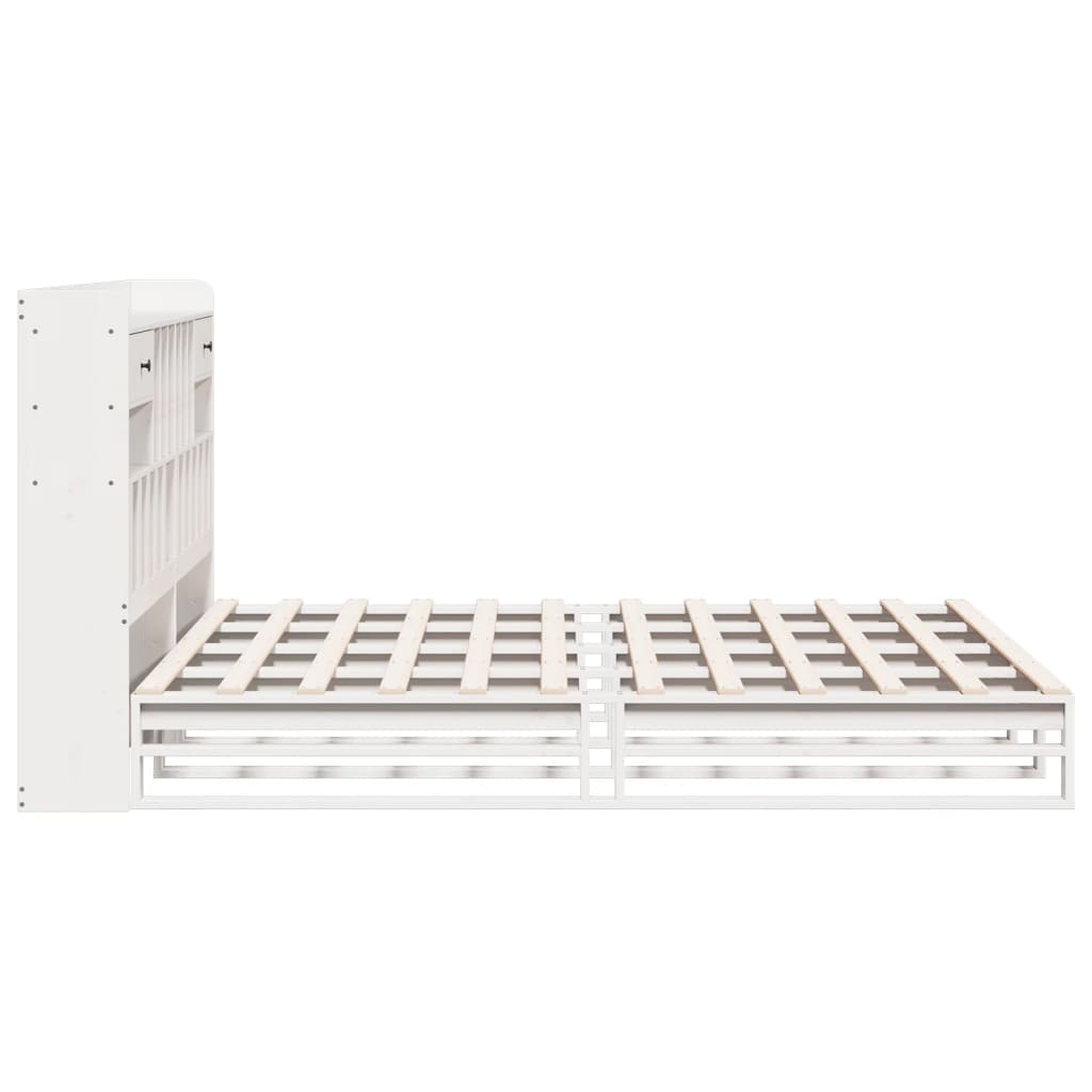 vidaXL Bookcase Bed without Mattress White 180x200 cm Solid Wood Pine 5