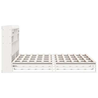 vidaXL Bookcase Bed without Mattress White 180x200 cm Solid Wood Pine 5