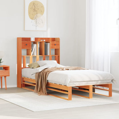 vidaXL Bookcase Bed without Mattress Solid Wood Pine