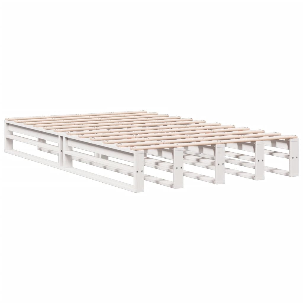 vidaXL Bookcase Bed without Mattress White 135x190 cm Solid Wood Pine 5