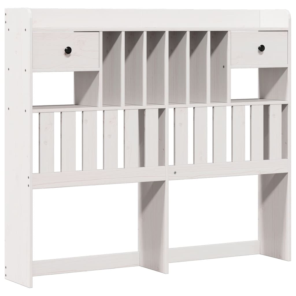 vidaXL Bookcase Bed without Mattress White 135x190 cm Solid Wood Pine 6