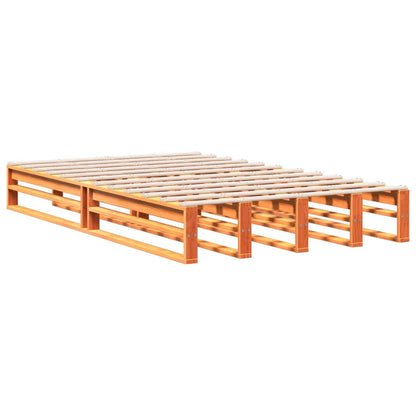 vidaXL Bookcase Bed without Mattress Wax Brown 135x190 cm Solid Wood Pine 5