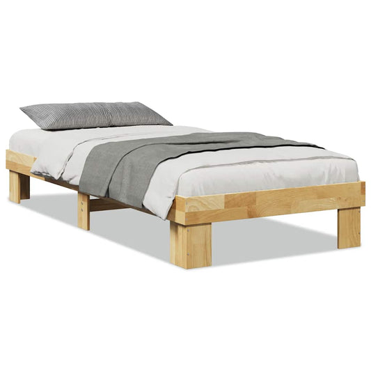 Bed Frame without Mattress Solid Wood Oak 75 cm