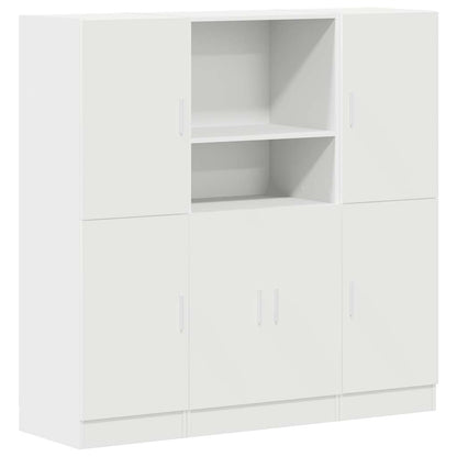 vidaXL 3 Piece Kitchen Cabinet Set White Engineered Wood 2