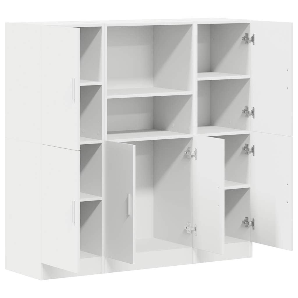 vidaXL 3 Piece Kitchen Cabinet Set White Engineered Wood 4