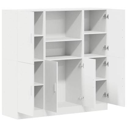 vidaXL 3 Piece Kitchen Cabinet Set White Engineered Wood 4